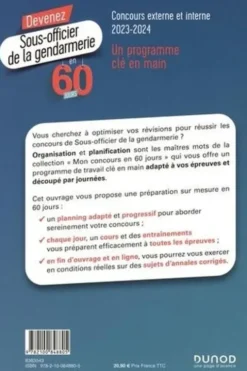 Devenez Sous-officier de la gendarmerie en 60 jours. Concours externe et interne, Edition 2023-2024, Marie-Hélène Abrond