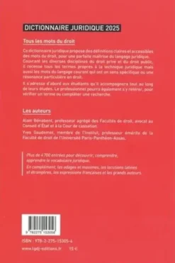 Dictionnaire juridique. Tous les mots du droit, Edition 2025, Alain Bénabent