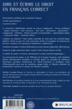 Dire et écrire le droit en français correct. Au plaisir des gens de robe, 3e édition, Michèle Lenoble-Pinson