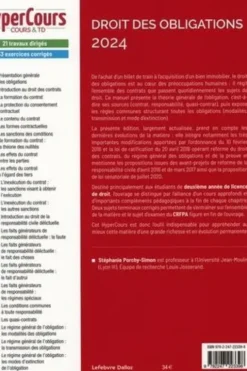 Droit des obligations. Droit civil 2e année, Edition 2024, Stéphanie Porchy-Simon