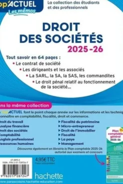 Droit des sociétés. Edition 2025-2026, Elise Grosjean-Leccia