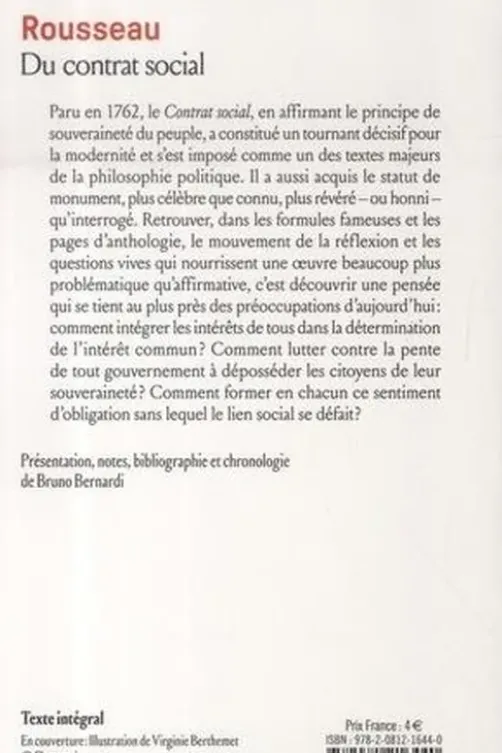 Du contrat social, Jean-Jacques Rousseau