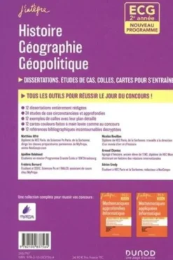 ECG 2e année - Histoire Géographie Géopolitique. Dissertations, études de cas, colles, cartes pour s'entraîner, Nicolas Bouillon