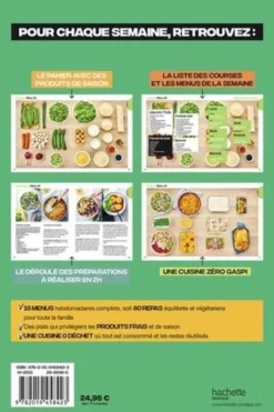 En 2h je cuisine veggie pour toute la semaine. 80 menus fait maison, sans gâchis et avec des produits de saison, Caroline Pessin