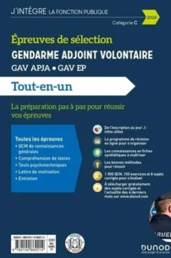 Epreuves de sélection Gendarme adjoint volontaire. GAV APJA, GAV EP. Tout-en-un, Edition 2024, Fabrice de Donno