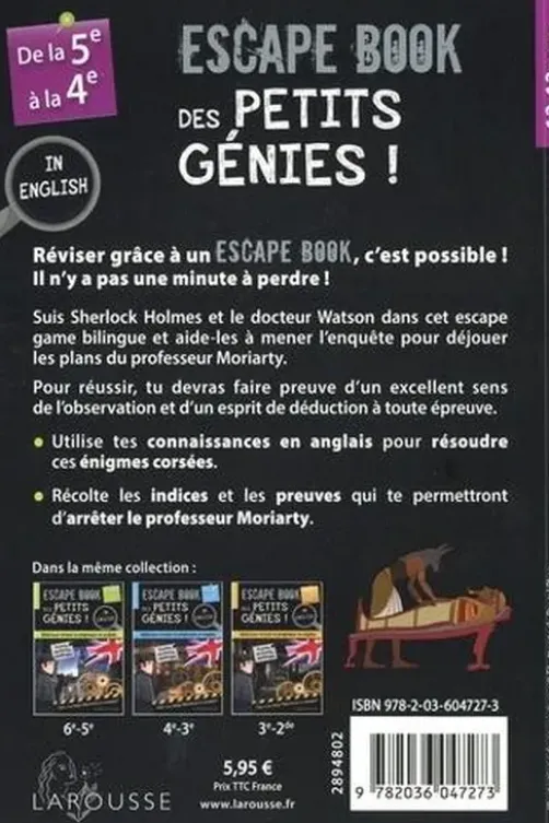 Escape book des petits génies ! De la 5e à la 4e, Edition en anglais, Gilles Saint-Martin