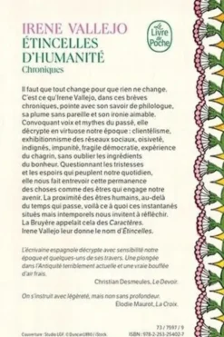 Etincelles d'humanité. Chroniques, Irene Vallejo