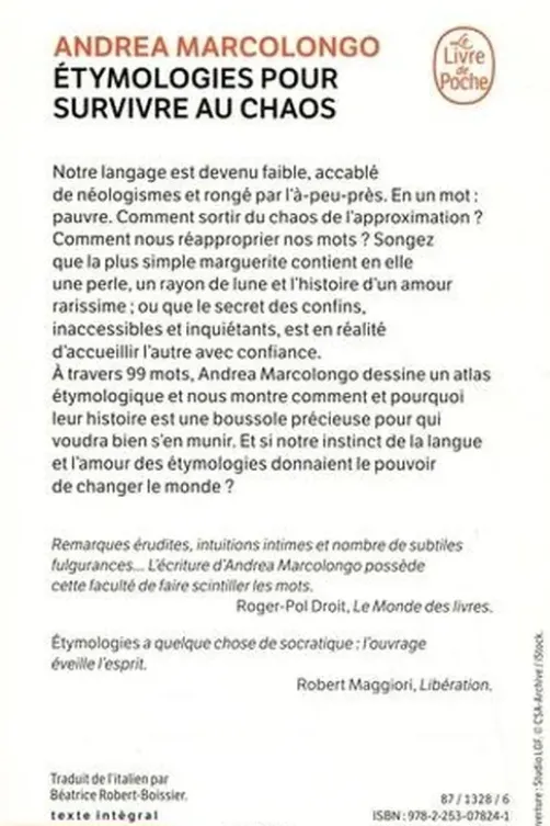 Etymologies pour survivre au chaos, Andrea Marcolongo