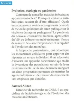 Evolution, écologie et pandémies. Faire dialoguer Pasteur et Darwin, Samuel Alizon