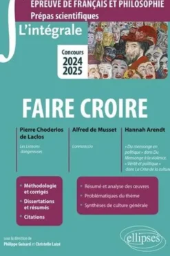 Faire croire. Pierre Choderlos de Laclos, Les liaisons dangereuses ; Alfred de Musset, Lorenzaccio ; Hannah Arendt "Du mensonge en politique" dans Du Mensonge à la violence, "Vérité et politique" dans La Crise de la culture, Edition 2024-2025, Philippe Guisard