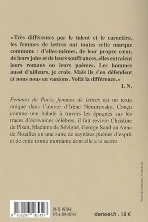 Femmes de Paris, femmes de lettres. Et autres portraits de femmes, Irène Némirovsky