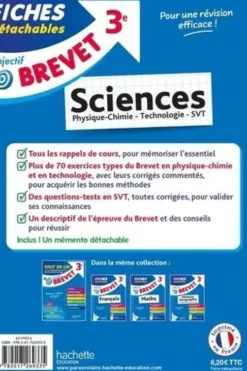 Fiches détachables Sciences 3e. Physique-chimie, technologie, SVT, Sébastien Dessaint