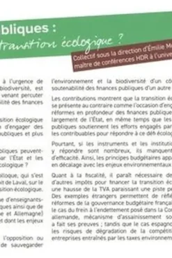 Finances publiques, quel rôle dans la transition écologique? Actes du colloque du 13 février 2023 à la faculté de droit de Laval – Université du Mans, Emilie Moysan