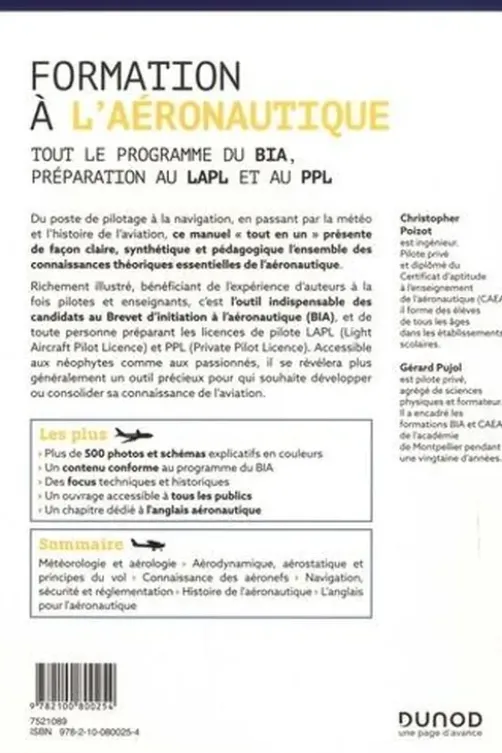 Formation à l'aéronautique. Tout le programme du BIA, préparation au LAPL et au PPL, 2e édition, Christopher Poizot