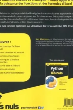 Formules et fonctions pour excel pour les nuls. Edition 2019, Ken Bluttman