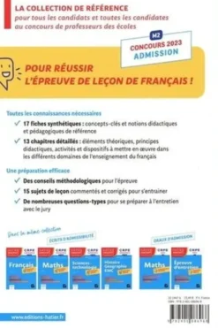 Français . Epreuve de leçon, épreuve orale d'admission CRPE, Edition 2023, Véronique Boiron