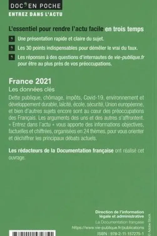 France 2021. Les données clés, La Documentation Française