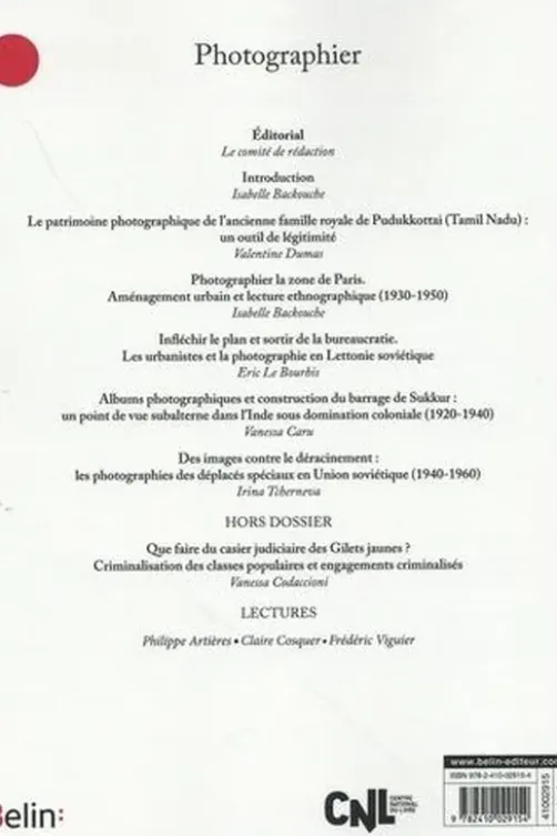 Genèses N° 135-136 : Photographier, Isabelle Backouche