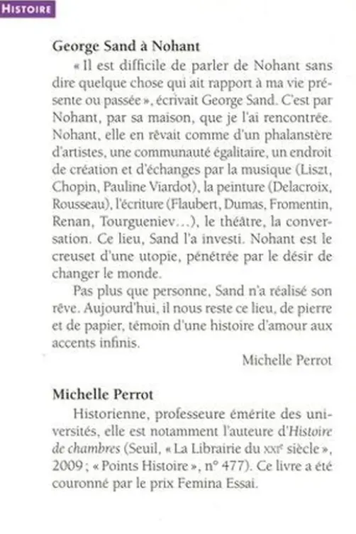 George Sand à Nohant. Une maison d'artiste, Michelle Perrot