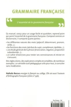 Grammaire française. Edition revue et augmentée, Nathalie Baccus