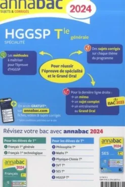 HGGSP spécialité Tle générale. Sujets & corrigés, Edition 2024, Florence Holstein