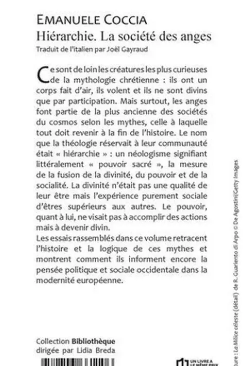 Hiérarchie. La société des anges, Emanuele Coccia