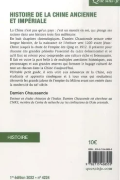 Histoire de la Chine ancienne et impériale, Damien Chaussende