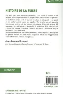 Histoire de la Suisse. 12e édition, Jean-Jacques Bouquet