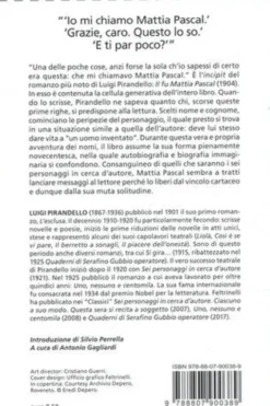 Il fu Mattia Pascal. Edition en italien, Luigi Pirandello