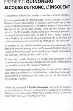 Jacques Dutronc, l'insolent, Frédéric Quinonero