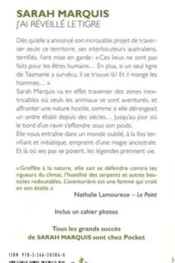 J'ai réveillé le tigre. Tasmanie, épreuve initiatique dans l'Ouest inexploré, Sarah Marquis