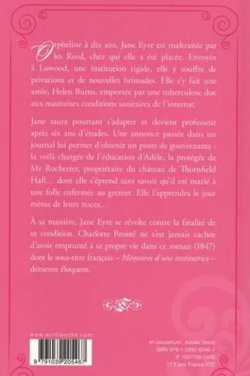 Jane Eyre. Ou les mémoires d'une institutrice, Charlotte Brontë