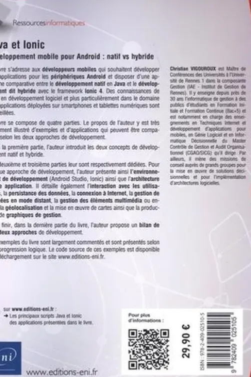 Java et Ionic. Développement mobile pour Android : natif vs hybride, Christian Vigouroux