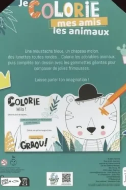 Je colorie mes amis les animaux. Avec gommettes géantes, Hemma