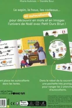 Je découvre Noël avec Petit Ours Brun. 40 autocollants à placer, Marie Aubinais