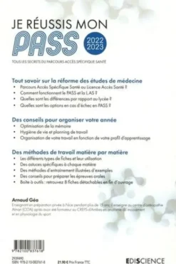 Je réussis mon PASS. Tous les secrets du Parcours Accès Spécifique Santé, Edition 2022-2023, Arnaud Géa
