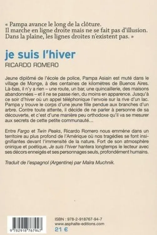 Je suis l'hiver, Ricardo Romero