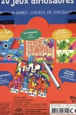 20 jeux dinosaures. Avec 1 feutre effaçable, Pintachan
