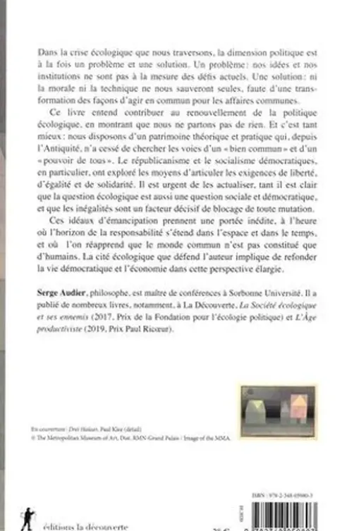 La cité écologique. Pour un éco-républicanisme, Serge Audier