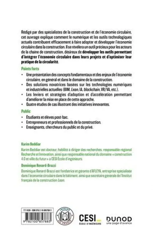 La construction circulaire en action. Enjeux et outils numériques, Karim Beddiar