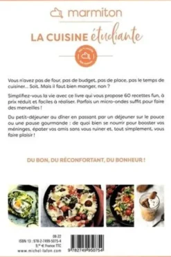 La cuisine étudiante. 60 recettes faciles, équilibrées, pas chères, Marmiton