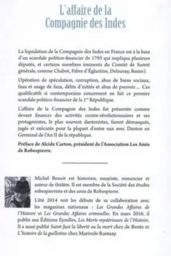 L'affaire de la compagnie des Indes. Un scandale politico-financier sous la Terreur, Michel Benoit