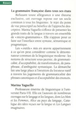 La Grammaire française dans tous ses états, Marina Yaguello