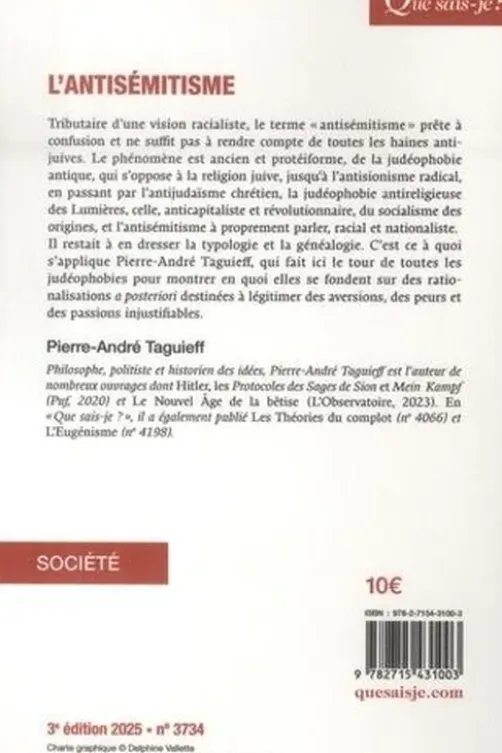 L'antisémitisme. 3e édition, Pierre-André Taguieff