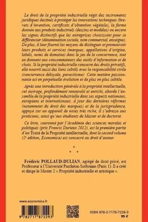 La propriété industrielle. Propriété intellectuelle, 2e édition, Frédéric Pollaud-Dulian