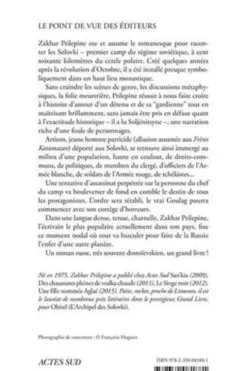 L'Archipel des Solovki, Zakhar Prilepine
