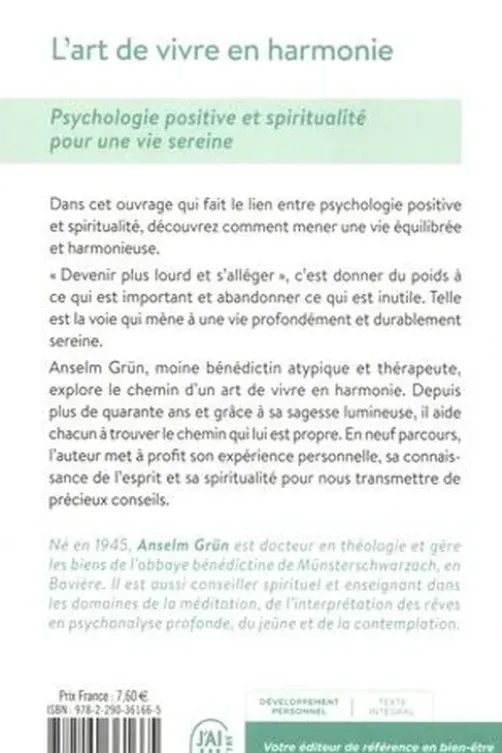 L'art de vivre en harmonie, Anselm Grün