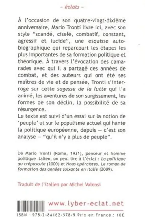 La sagesse de la lutte suivi de Peuple, Mario Tronti