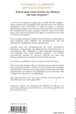 La sobriété gagnante. Pouvoir d'achat, écologie, déficits : comment sortir de l'impasse ?, Benjamin Brice