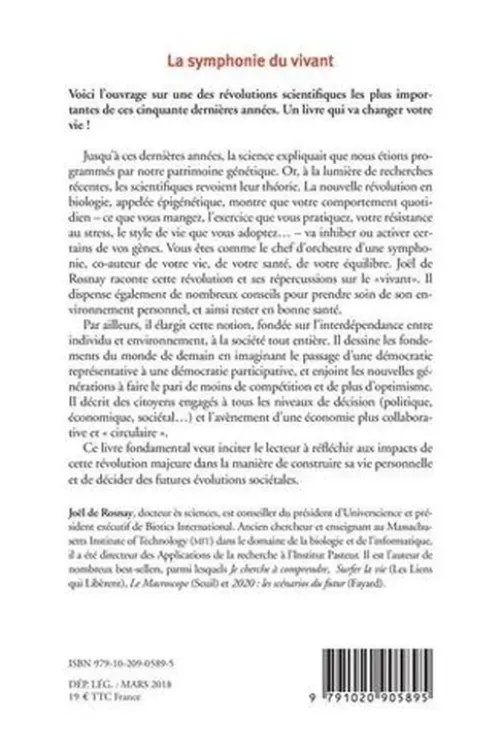 La symphonie du vivant, Joël de Rosnay
